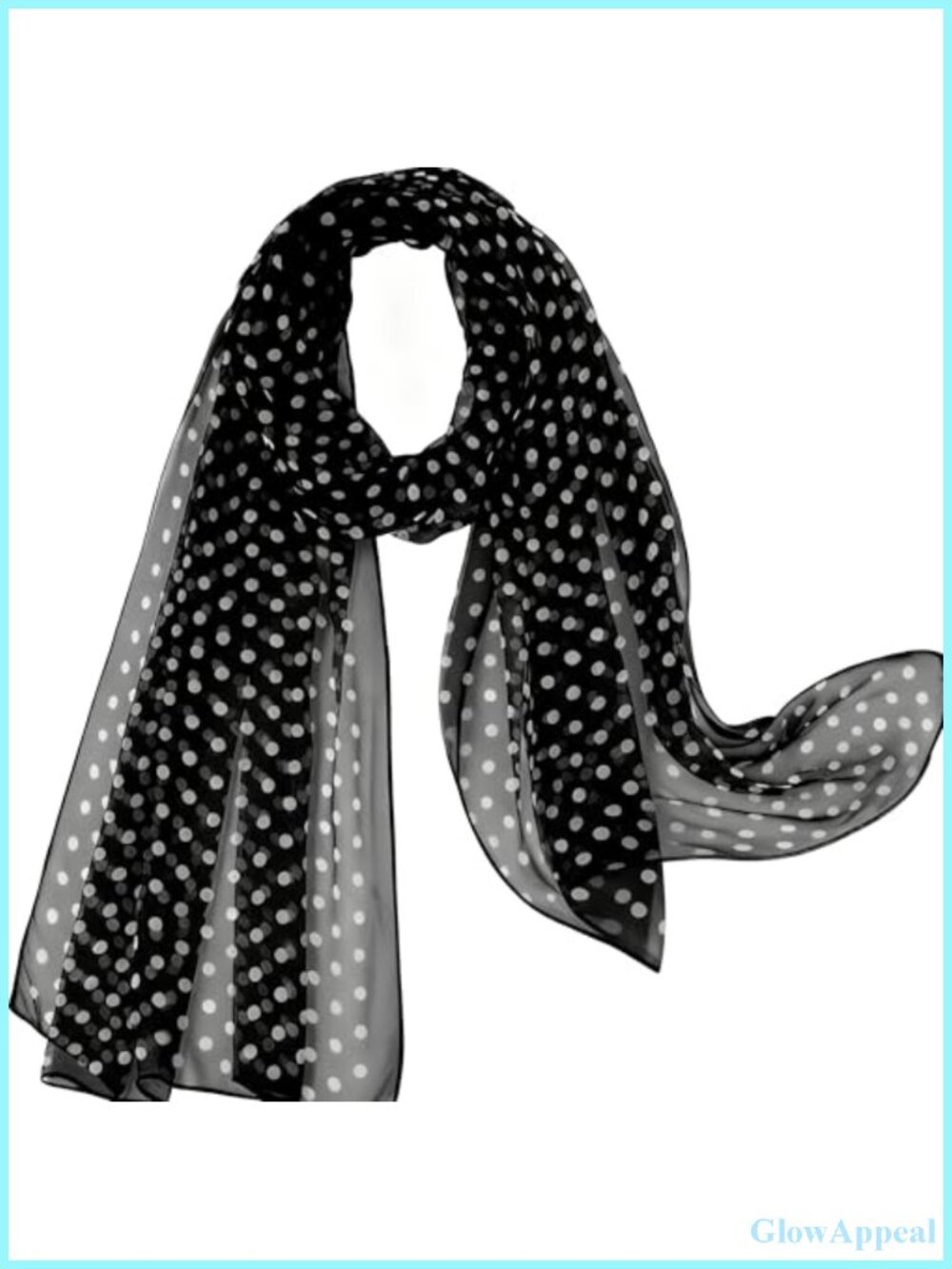 Silk Chiffon Scarf Women Sheer Long Polka Dot Lightweight Fashion